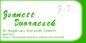 zsanett dvoracsek business card